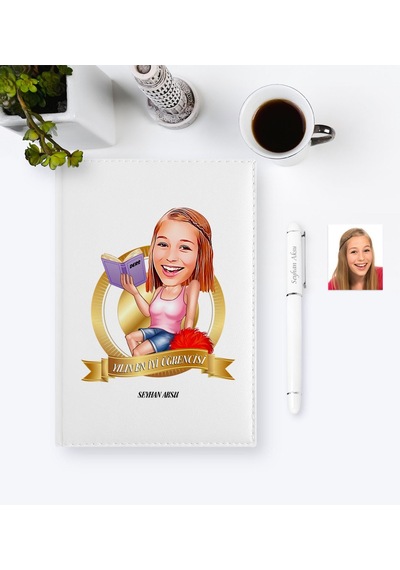 Kişiye Özel Yılın En İyi Öğrencisi Karikatürlü 2021 Ajanda Kalem