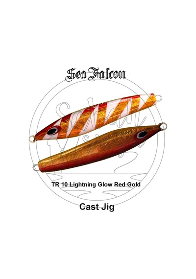 Sea Falcon Cast Jig 60Gr Tr-10 Lightning Glow Red Gold