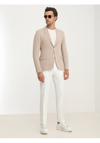 Kip Bej Düz Slim Fit Ceket 001