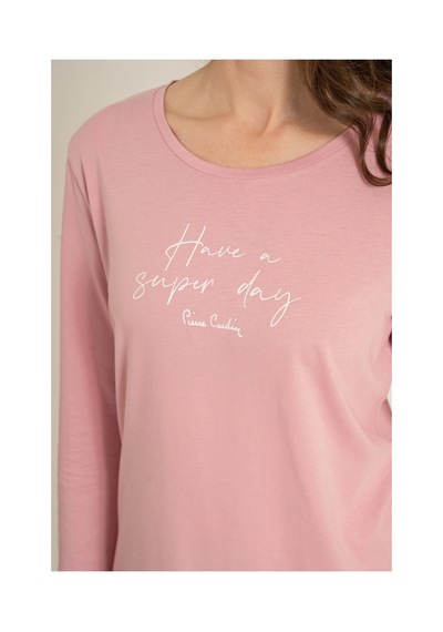 Angbutik Pierre Cardin Pc9294-s Kadın Uzun Kollu Pijama Takımı Gül kurusu