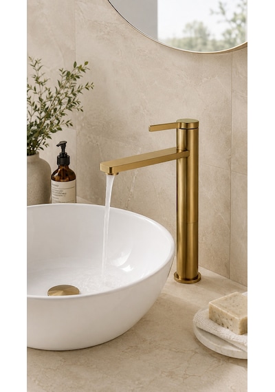 Newarc Bold Çanak Tipi Lavabo Bataryası - Altın