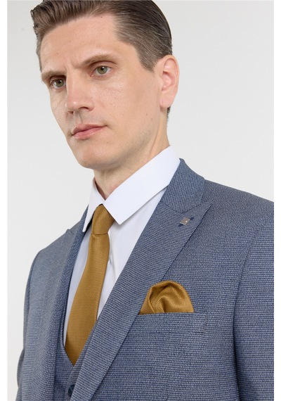 İmza Lacivert Kırlangıç Yaka Kazayağı Desen Slim Fit 6 Drop Takım Elbise 1001255174