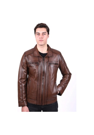 New Zaya Leather Erkek Hakiki Deri Mont (554253050) Kahverengi