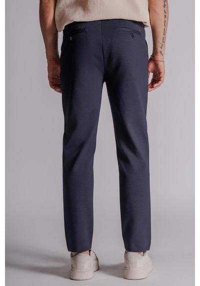 Braccas Erkek Yandan Cepli Beli Lastikli Relaxed Fit Chino Pantolon Lacivert Lacivert