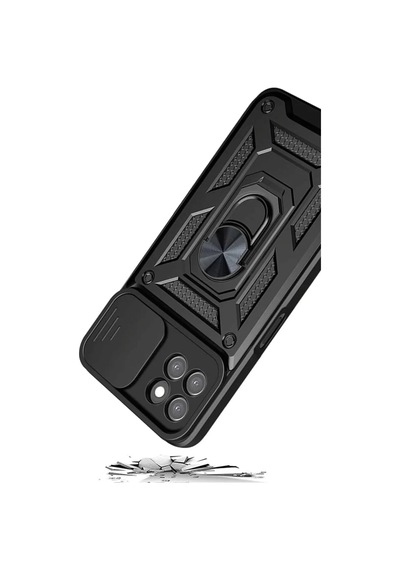 Newface Samsung Galaxy M15 Kılıf Pars Lens Yüzüklü Silikon - Siyah