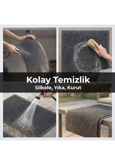 Aquila Kir ve Nem Tutucu Kapı Önü Temizlik Paspası Antrasit 90 x 150 cm