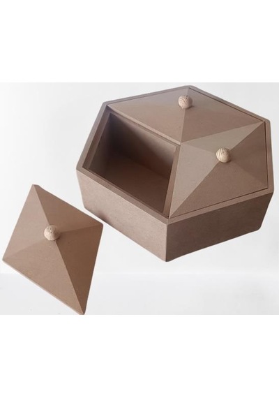 1448bng90251hobi Adn Piramit Kutu Dekoratif Ahşap Mdf Ham Cnc Kesim El Yapım