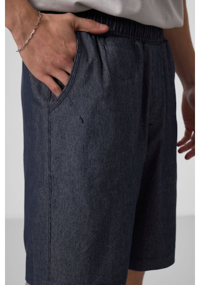Tommylife Kot Lacivert Standart Fit Dokuma Hafif Esnek Chino Şort - 81290 Kot Laci