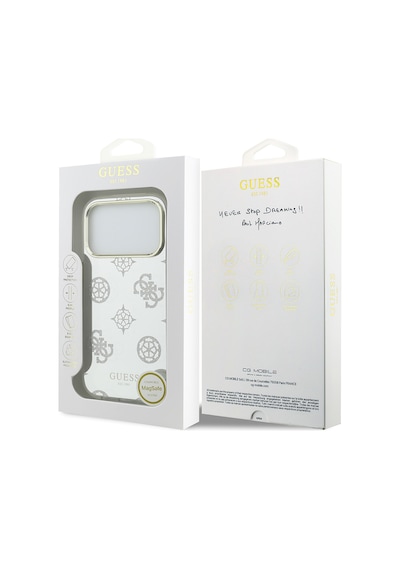 Apple Uyumlu iPhone 17 Pro Max Kılıf Guess Lisanslı Metal Kamera Çerçeveli Simli Peony Aynalı Kapak Gümüş Gümüş