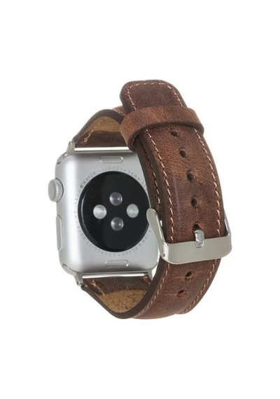 Apple Watch Uyumlu Deri Kordon 42-44-45mm G2 Kahverengi Diğer