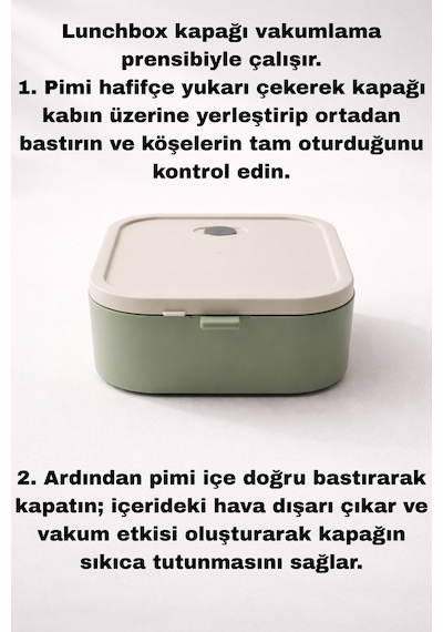 Tier - 2 Katlı Sızdırmaz Kapaklı Lunchbox 1000 Ml Yeşil