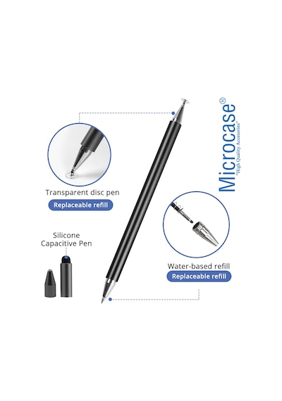 3in1 Tükenmez ve Disk Uçlu Stylus Pen Dokunmatik Kalem AL3468