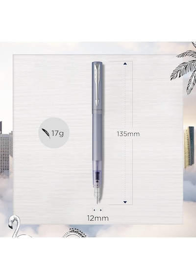 Parker Vector Xl Mat Dolma Kalem, Gümüş-mavi, M, Mavi Diğer