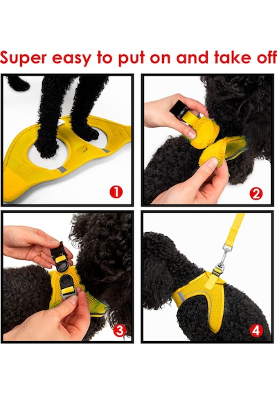 Air-Mesh Küçük ve Orta Irk Kedi Köpek Göğüs Tasması - Yumuşak, Nefes Alabilir, Dayanıklı SARI 2XS