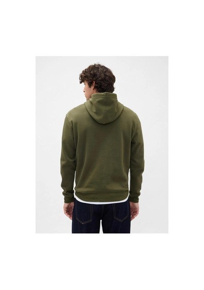 Gap V-frch Tonal Mını Logo Relaxed Po Hd Sweatshirt Haki