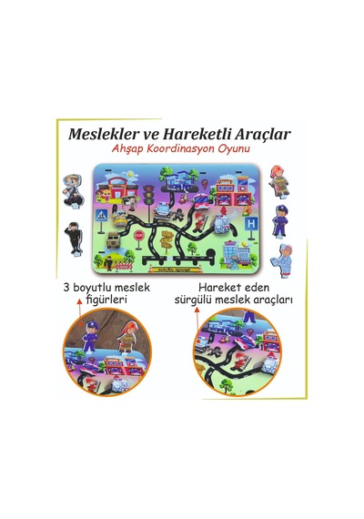 Meslekler Ve Hareketli Araçlar , Trafik Ahşap Koordinasyon Oyunu
