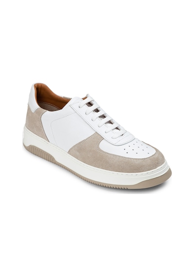 Deery Hakiki Deri Bej Erkek Sneaker Ayakkabı - 01965Mbeje01 Bej