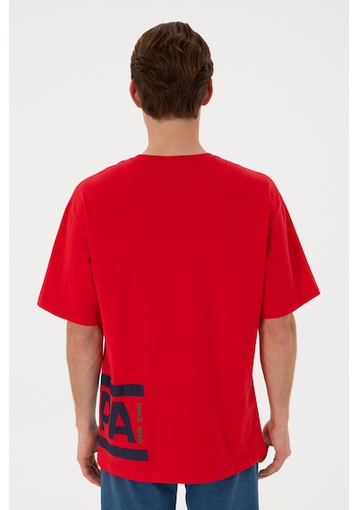 U.S. Polo Assn. Erkek Comfort Fit Bisiklet Yaka Kırmızı Tişört 50306879-VR030