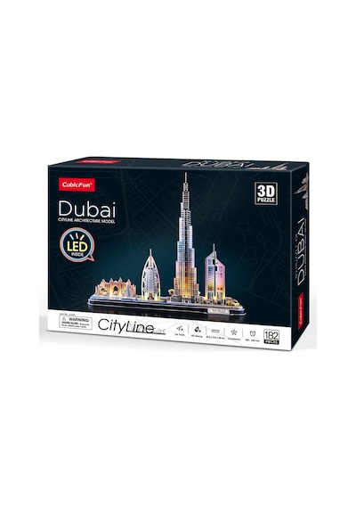 3D Puzzle Dubai 182 Parça LED Işıklı