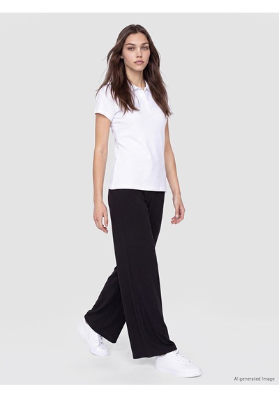Lcw Comfort Beyaz Polo Yaka Kadın Pike Tişört