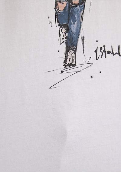Mavi - Denim Baskılı Beyaz Istanbul Tişört 1610222-620 Beyaz