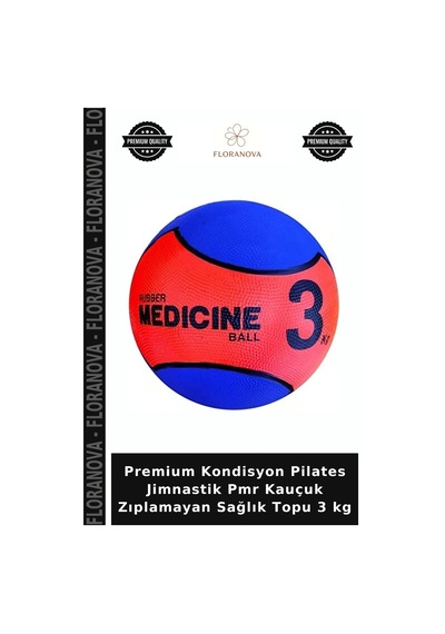 Premium Kondisyon Pilates Jimnastik Pmr Kauçuk Zıplamayan Sağlık Topu 3 Kg Çok Renkli