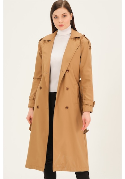 Z6737 Dewberry Bayan Trençkot-camel CAMEL