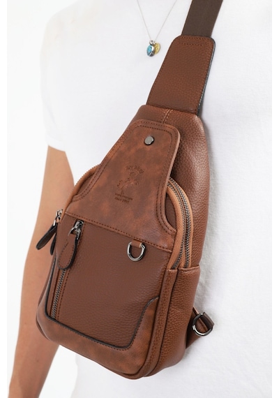 Taba Çok Bölmeli Çapraz Askılı Göğüs Omuz Çantası Bodybag Taba