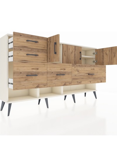 Arges Konsol 3 Raflı 5 Çekmeceli 3 Kapaklı 176x30x99 Aytaşı-çam Atlas Çam - Aytası Arges Konsol 3 Raflı 5 Çekmeceli 3 Kapaklı 176x30x99 Aytaşı-çam Atlas Çam - Aytası