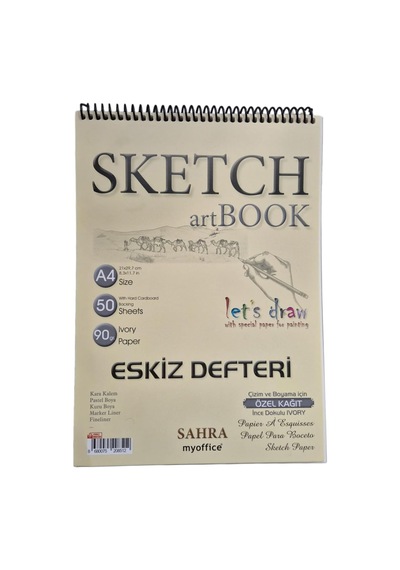 Lexroo Sahra Sketch Artbook Eskiz Defteri A4, 50 Yaprak, 90 Gr Ivory