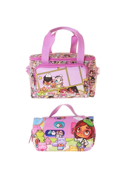 Kaukko Kids Kız Çocuk Nagy Baskılı Pembe Thermo Beslenme Çantası Ve Kalemlik Seti - Setkk-l5334