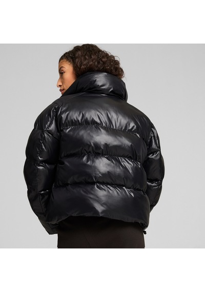 Puma Shiny Puffer Kadın Siyah Mont Düz 626514