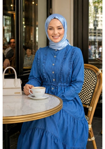 Hb Harma Time Butik Kadın Düğmeli Fırfırlı Detaylı Koyu Mavi Kot Elbise Koyu Mavi Koyu Mavi Hb Harma Time Butik Kadın Düğmeli Fırfırlı Detaylı Koyu Mavi Kot Elbise Koyu Mavi Koyu Mavi