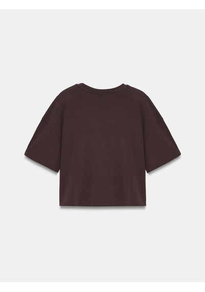 Dilvin 31017 %100 Pamuk Basic T-shirt-koyu Kahve Kahverengi