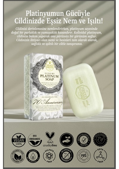 Nesti Dante Sabun Luxury Platinum Yumuşatıcı Vegan Bakım 250 Gr