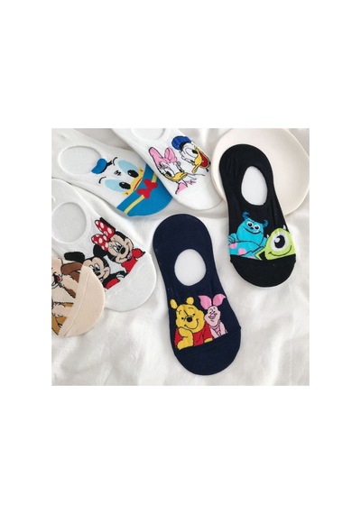 Worthy Socks 5'li Kadın Desenli Pamuklu Görünmez Spor Ayakkabı Çorabı Mix Babet