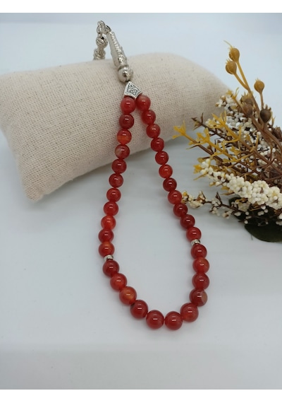 Doğaltaş Tespih / Osmanlı Kırmızı Akik Taşı Tespih -1039
