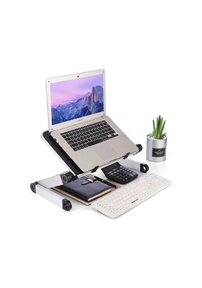 Soğutuculu Yükseklik Ayarlı Laptop Standı Çalışma Masası Laptop Yükseltici Fanlı Tüm Laptoplar İle Uyumlu