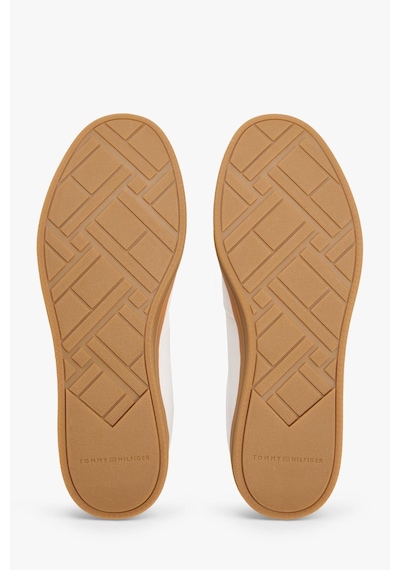 Tommy Hilfiger Th Logo Lux Ekru Deri Erkek Snekar-13408 Ekru