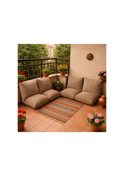 Bahçe Minderi,balkon Minderi ,petek Önü, Kreş , Şark Köş.minderi Modern Ve Rahat Tasarım Kahverengi