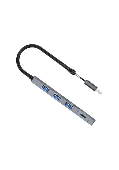 Ally Ads-309d 4 Portlu Usb+type-c Usb 3.0 Çoklayıcı Data Hub Adaptör- 5775 Füme