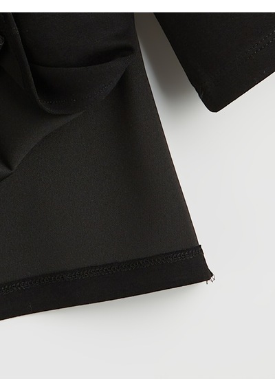 Lcw Modest Siyah Bisiklet Yaka Soft Touch Kadın Sweatshirt Tunik