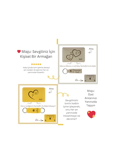 Miaju Açık Mavi, İsme Ve Harfe Özel Kalpli Cüzdan Ve Anahtarlık Set, Sevgililer Günü Aşkını Ölümsüzleştir Açık Mavi