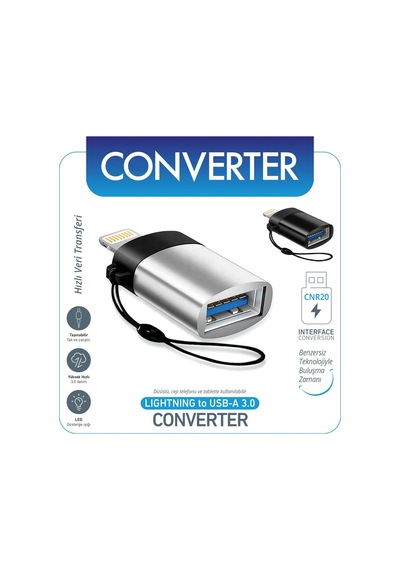 Divex Lightning To Usb Dönüştürücü Otg Çevirici Adaptör Gri Do-173