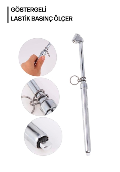 Lastik Basınç Hava Ölçer Kalem Tekerlek Ölçme Metal 160 Psi