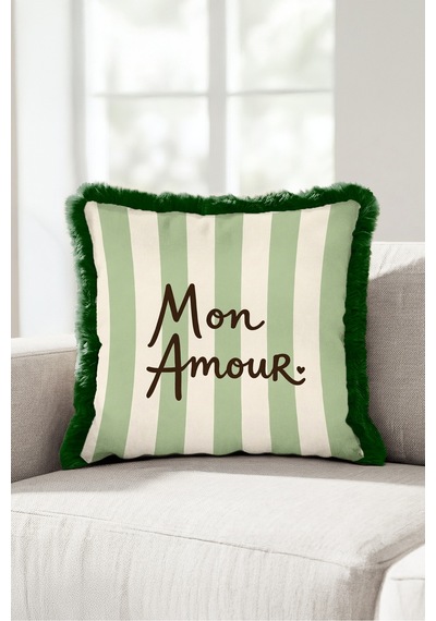 Mon Amour Çizgili Romantik Şık Saçaklı Yastık Kılıfı - Aşk Temalı Krem Siyah Püsküllü Kırlent Kılıfı Serin Esinti Lime Mon Amour Çizgili Romantik Şık Saçaklı Yastık Kılıfı - Aşk Temalı Krem Siyah Püsküllü Kırlent Kılıfı Serin Esinti Lime