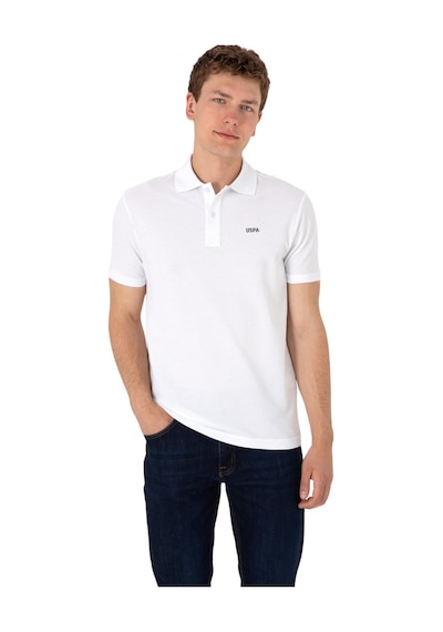 U.S. Polo Assn. Erkek Regular Fit Polo Yaka Basic T-shirt Beyaz