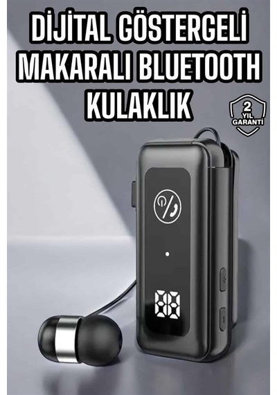 Kablolu Makaralı Bluetooth Kulaklık Uzun Pil Ömrü Dijital Göstergeli
