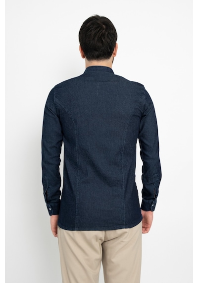Şeffaf Düğmeli Kot Denim Aşçı Şef Ceket Aşçı Uniforma Chef Ceket Personel Kıyafeti