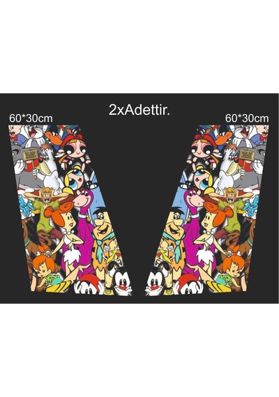 Çizgi Film Karakterleri Sticker Araç Sticker